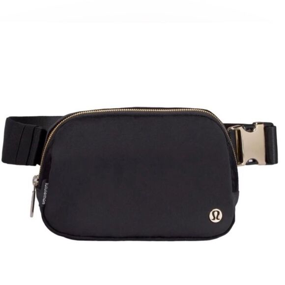 NWT Black Velour Gold Hardware Lululemon Everywhere Belt Bag - Picture 1 of 5